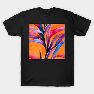 Colorful watercolor leaves pattern T-Shirt